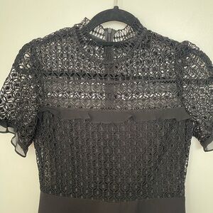 Zara Black Crochet Lace Top